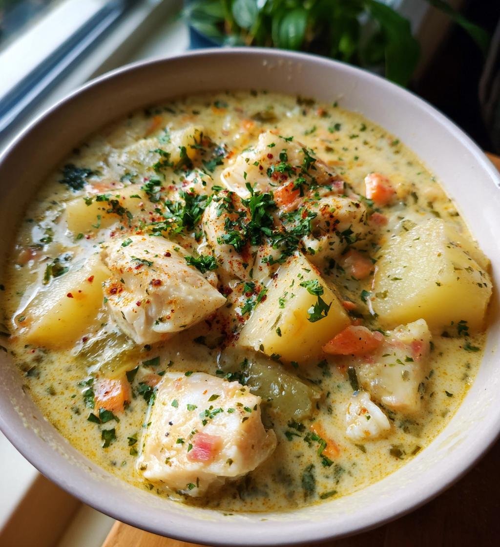 Creamy Fish Chowder Recipe - The Best Comforting Seafood Dish - step by step