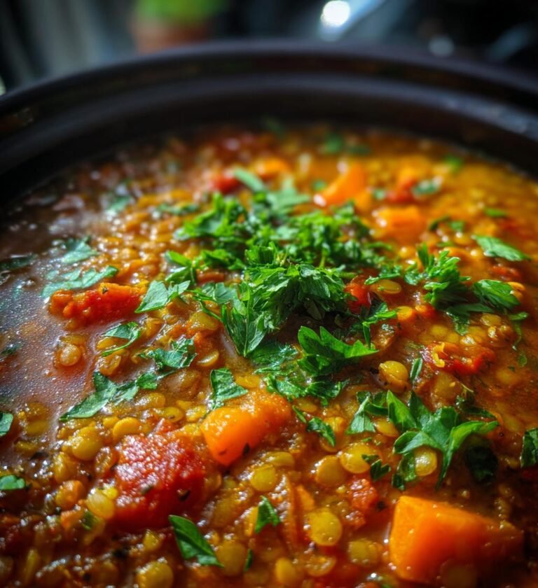 slow cooker lentil soup recipe