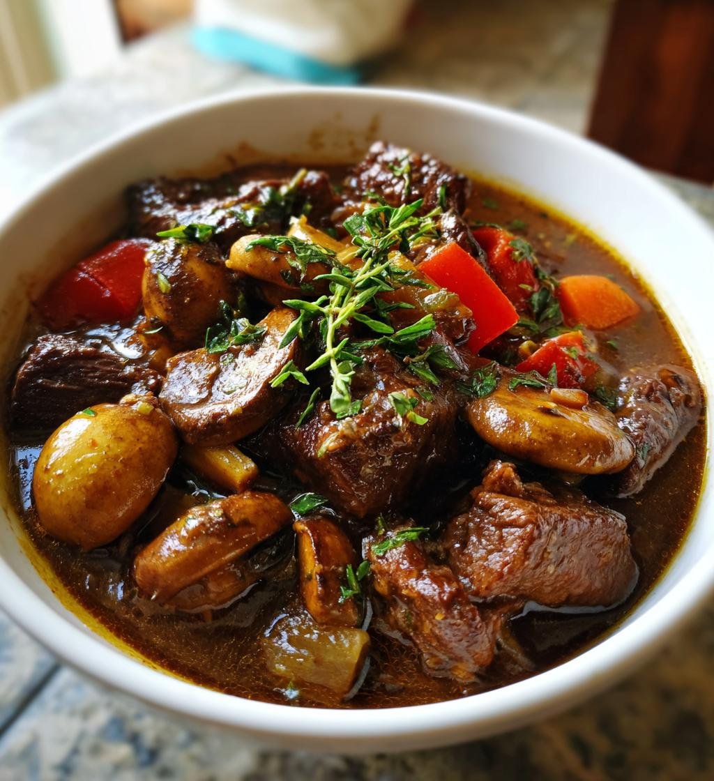 Easy Beef and Mushroom Stew - Delicious One-Pot Comfort Food - step by step