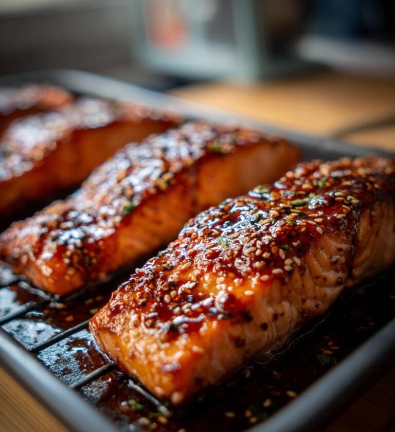 baked salmon with soy sauce glaze