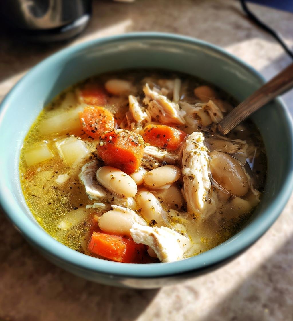 Slow Cooker Chicken White Bean Soup - Easy & Delicious Recipe