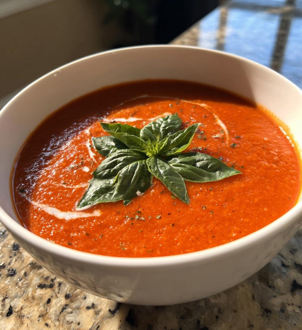 Homemade Tomato Basil Soup – Easy and Creamy Delight in Minutes
