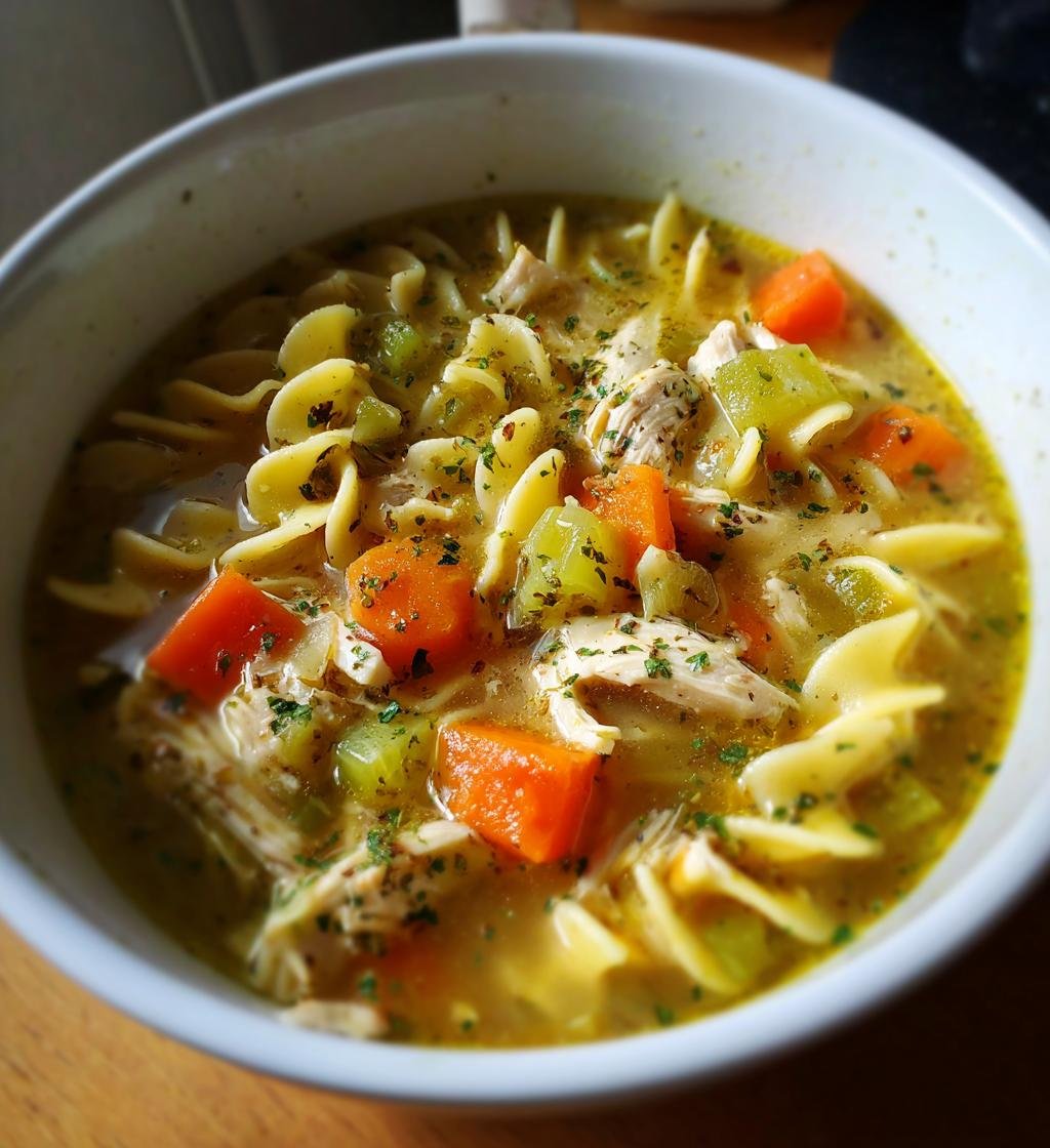Slow Cooker Chicken Noodle Soup - Easy & Delicious Comfort Food - step by step
