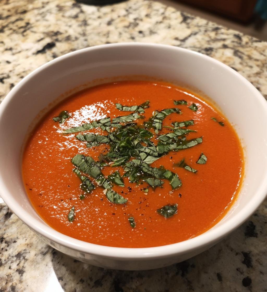 Creamy Tomato Basil Soup Recipe - Easy & Delicious Homemade Delight - step by step