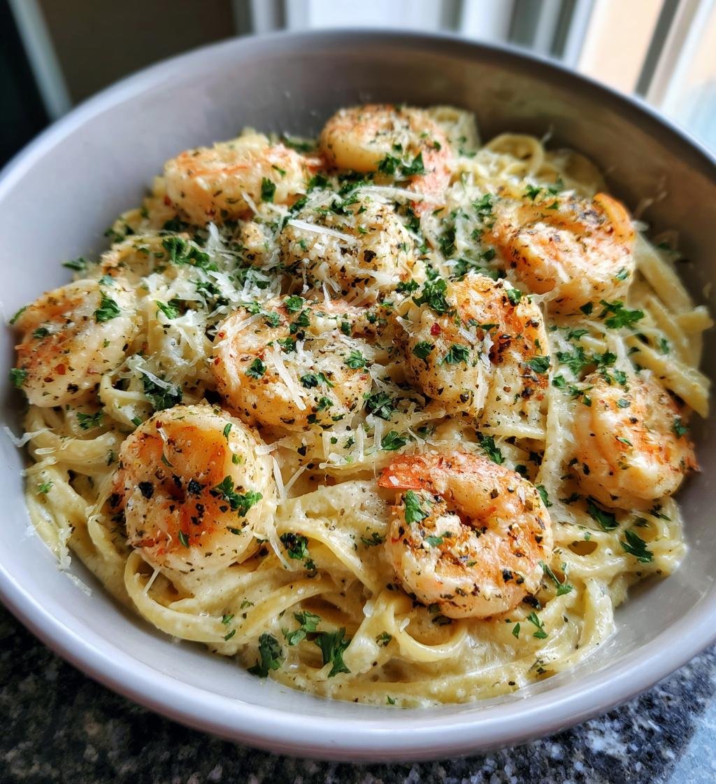 Creamy Garlic Shrimp Pasta - Easy & Delicious Recipe - step by step