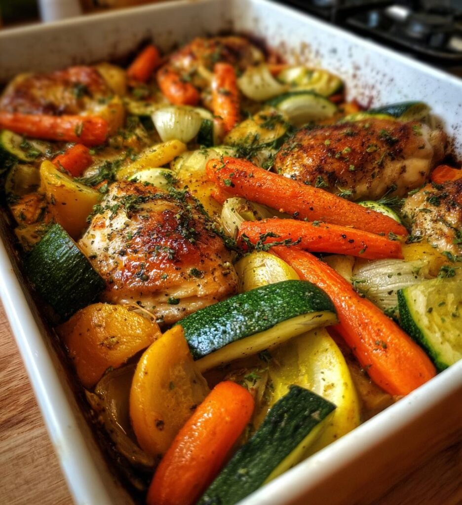 easy chicken and vegetable bake