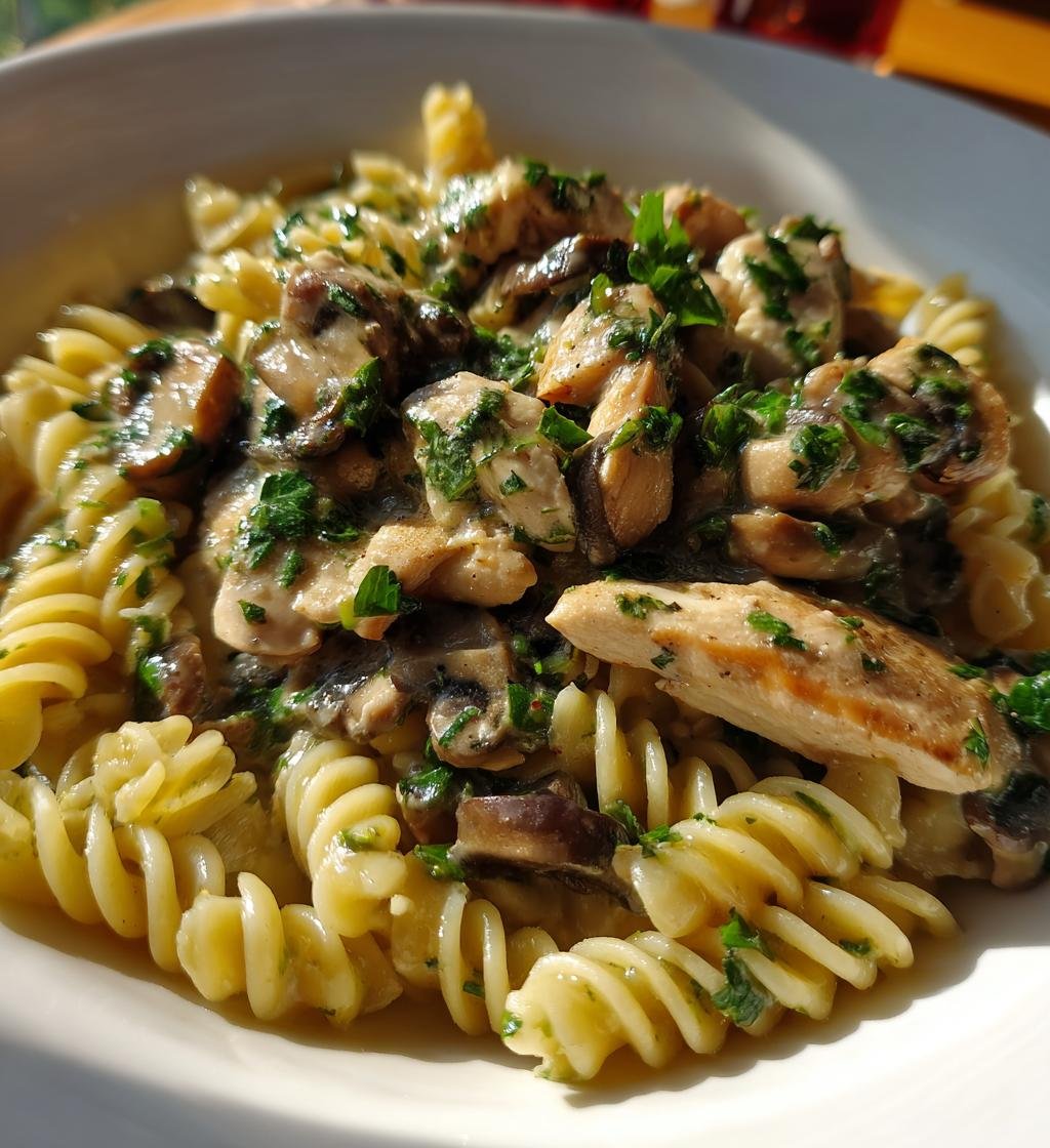 Creamy Chicken and Mushroom Pasta – Easy & Delicious Dinner Recipe - step by step