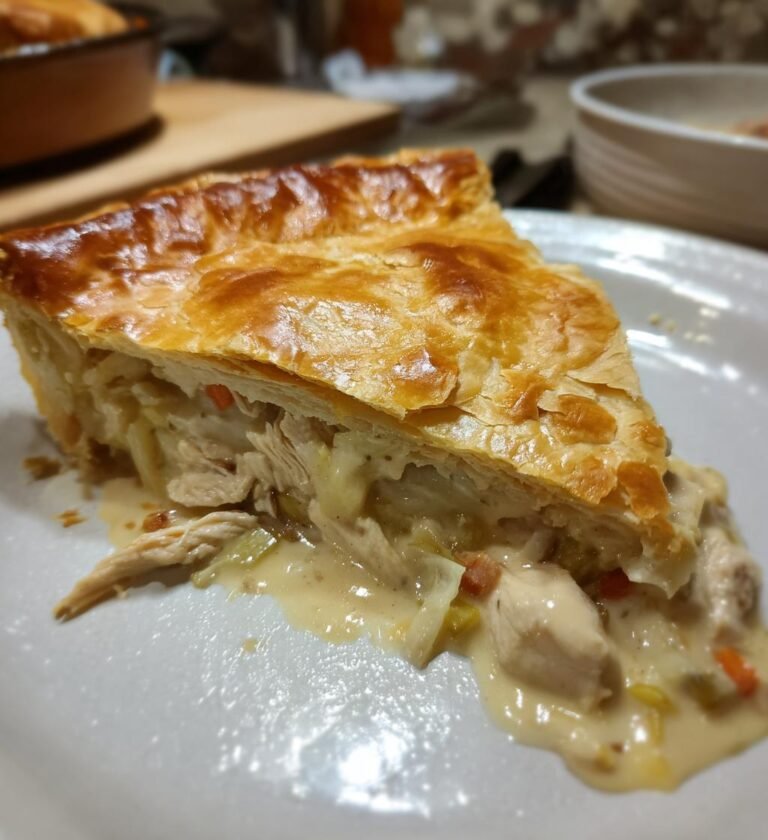 creamy chicken and leek pie