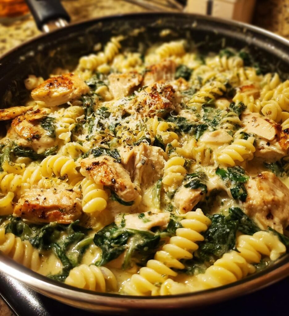 creamy chicken and spinach pasta