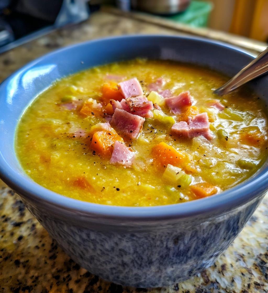 Slow Cooker Split Pea Soup Recipe - Creamy and Delicious Comfort Food - step by step