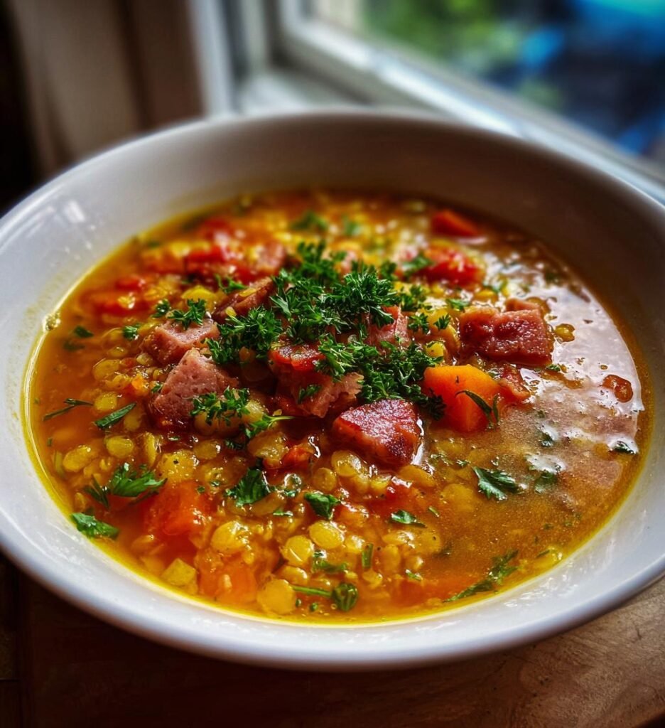 slow cooker sausage and lentil soup