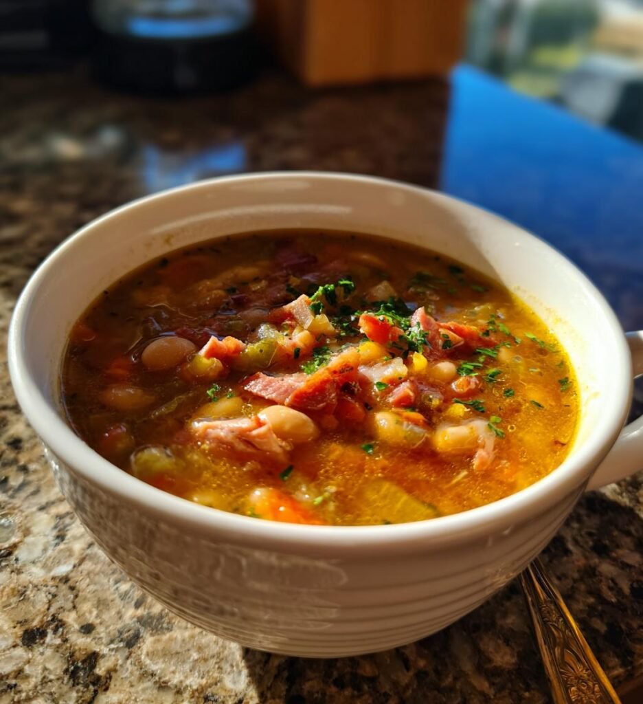 slow cooker ham and bean soup recipe