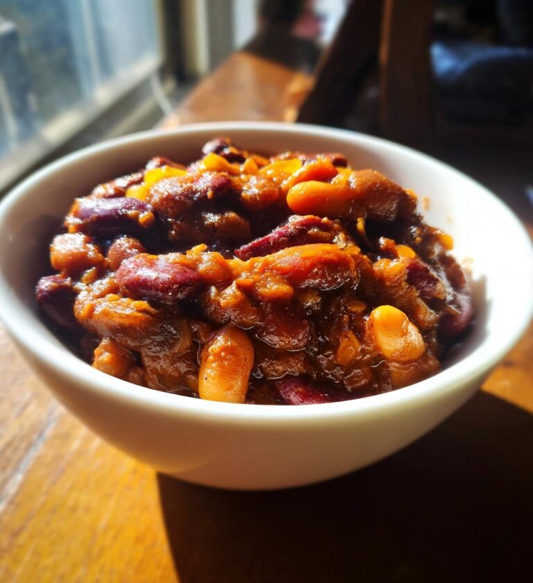 slow cooker baked beans for 4th of July BBQ