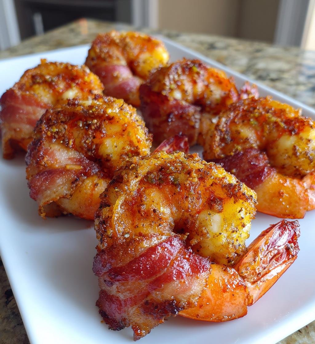 Crispy Air Fryer Bacon Wrapped Shrimp Appetizers - Easy & Delicious